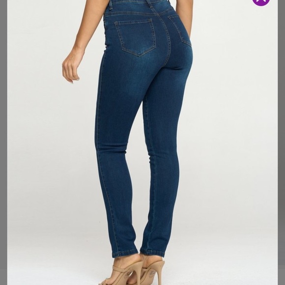 Blue Turtle Dark Blue Super-Stretch Slim-Straight Jeans - Picture 3 of 5